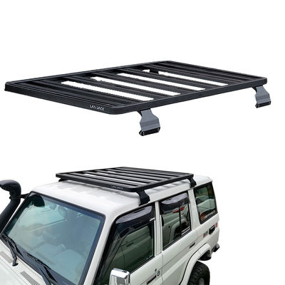 قفسه سقف پوشیده با پودر سیاه برای LC79 23.5kg ظرفیت آلومینیوم 4WD جهانی