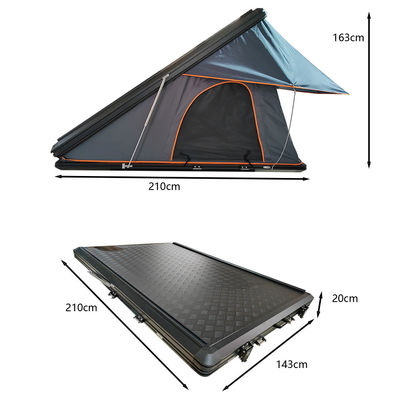 4x4 دور جاده ضد آب کمپینگ Clamshell مثلث سخت بالای سقف چادر خودرو در فضای باز سقف بالای چادر