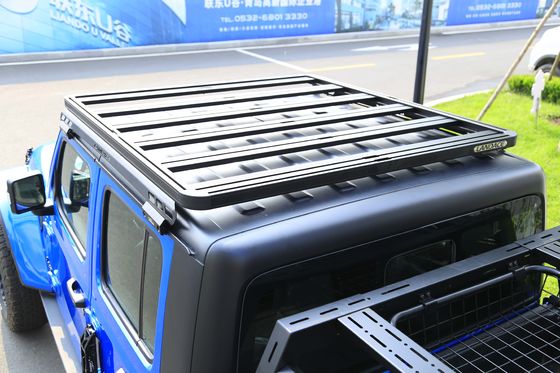 ظرفیت بارگذاری 200 کیلوگرم پلت فرم سقف آنودیزاسیون سیاه برای Jeep Wrangler JT Cars Roof Rack