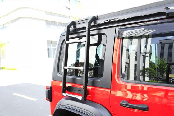 SUS304 4x4 لوازم جانبی غیر جاده ای Wrangler JL سیاه رک سقف خودرو نصب شده نردبان فلزی سمتی برای جیپ