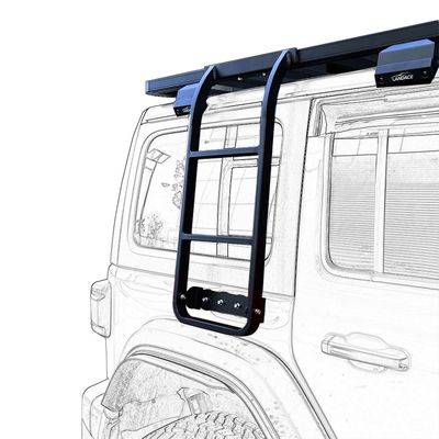 نردبان جانبی فولاد ضد زنگ سیاه با سبک و کاربردی برای Jeep Wrangler