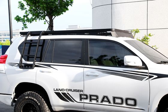 پودر سیاه پوشش داده شده در خارج از جاده قفسه های سقف خودرو برای تویوتا Prado LC 150 آلومینیوم