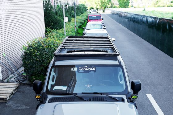 لوگو لانداس 4x4 وسایل نقلیه لوازم جانبی خارجی آلومینیوم Wind Fairing Roof Rack Tray Platform Luggage Bracket For Tank 300 BLACK