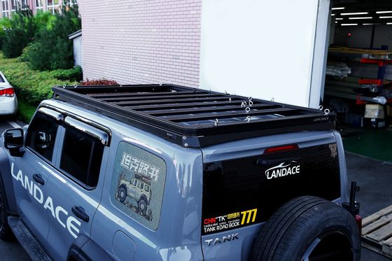 لوگو لانداس 4x4 وسایل نقلیه لوازم جانبی خارجی آلومینیوم Wind Fairing Roof Rack Tray Platform Luggage Bracket For Tank 300 BLACK